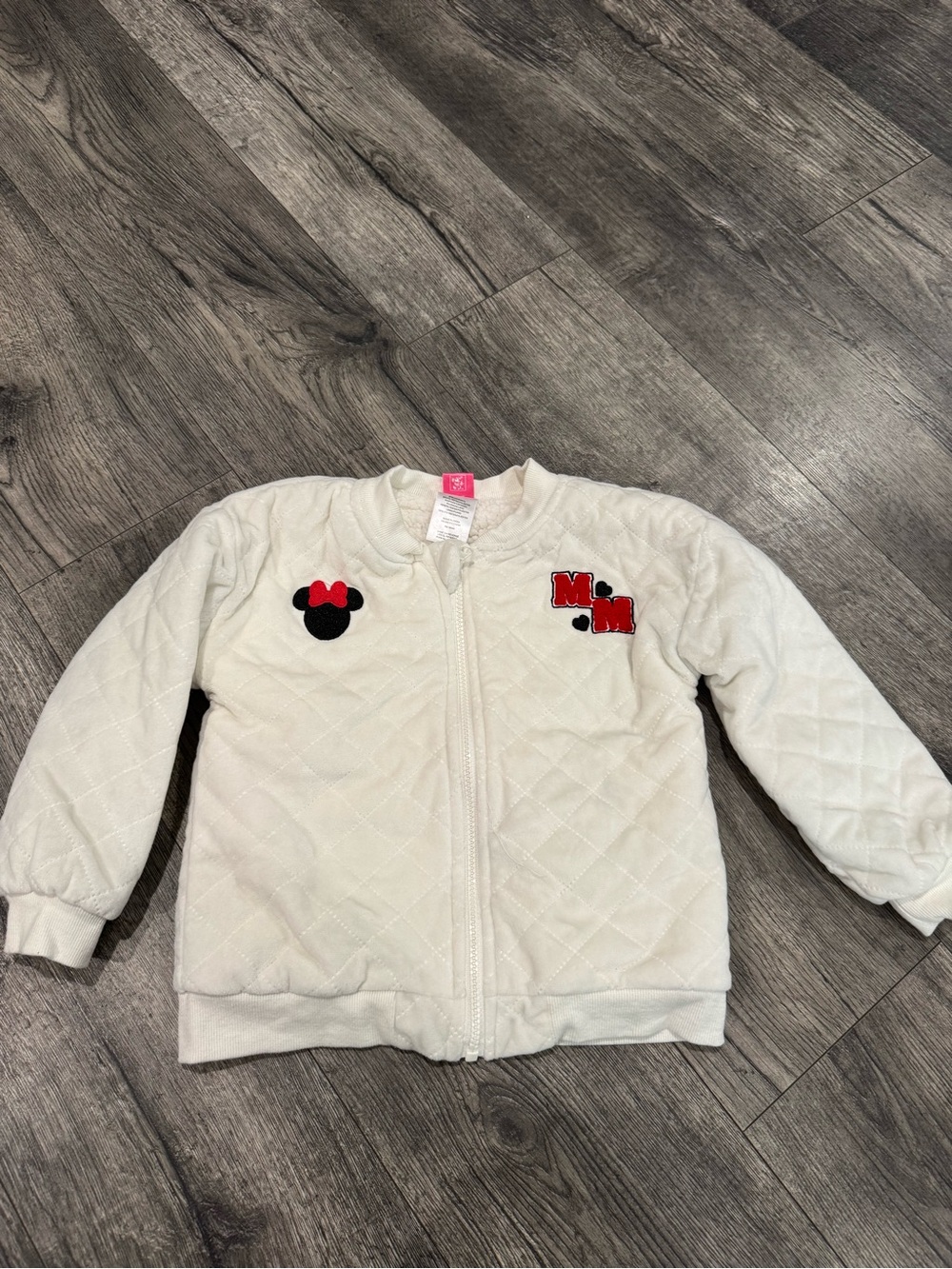 Disney Cream Quilted Minnie Mouse Jacket with Red Accents